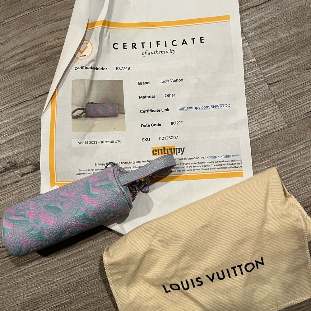 Louis Vuitton small pink blue mini papillion change purse authentic